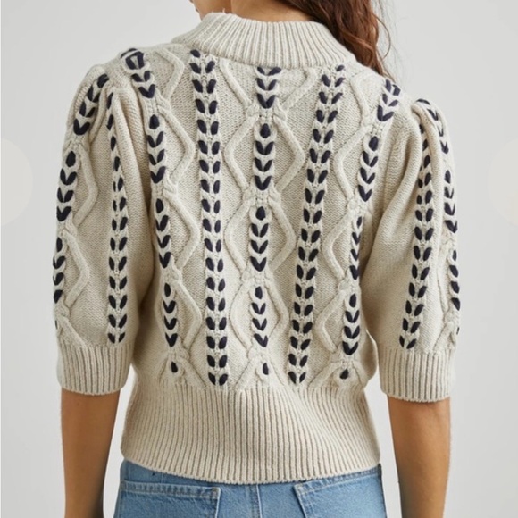 Rails Addy Sweater Oatmeal Navy Cables Size M - Picture 2 of 10